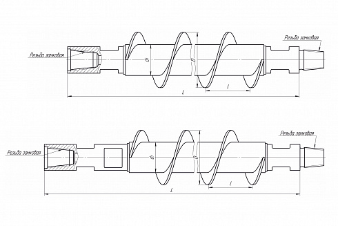 Шнек ШБ-120 L-1000 мм З-50 Пр фото