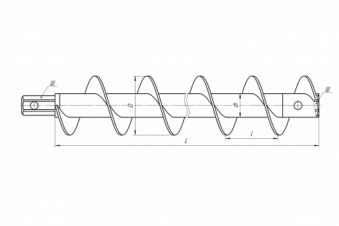 Шнек ШБ-135 L-1500 мм Ш55 фото